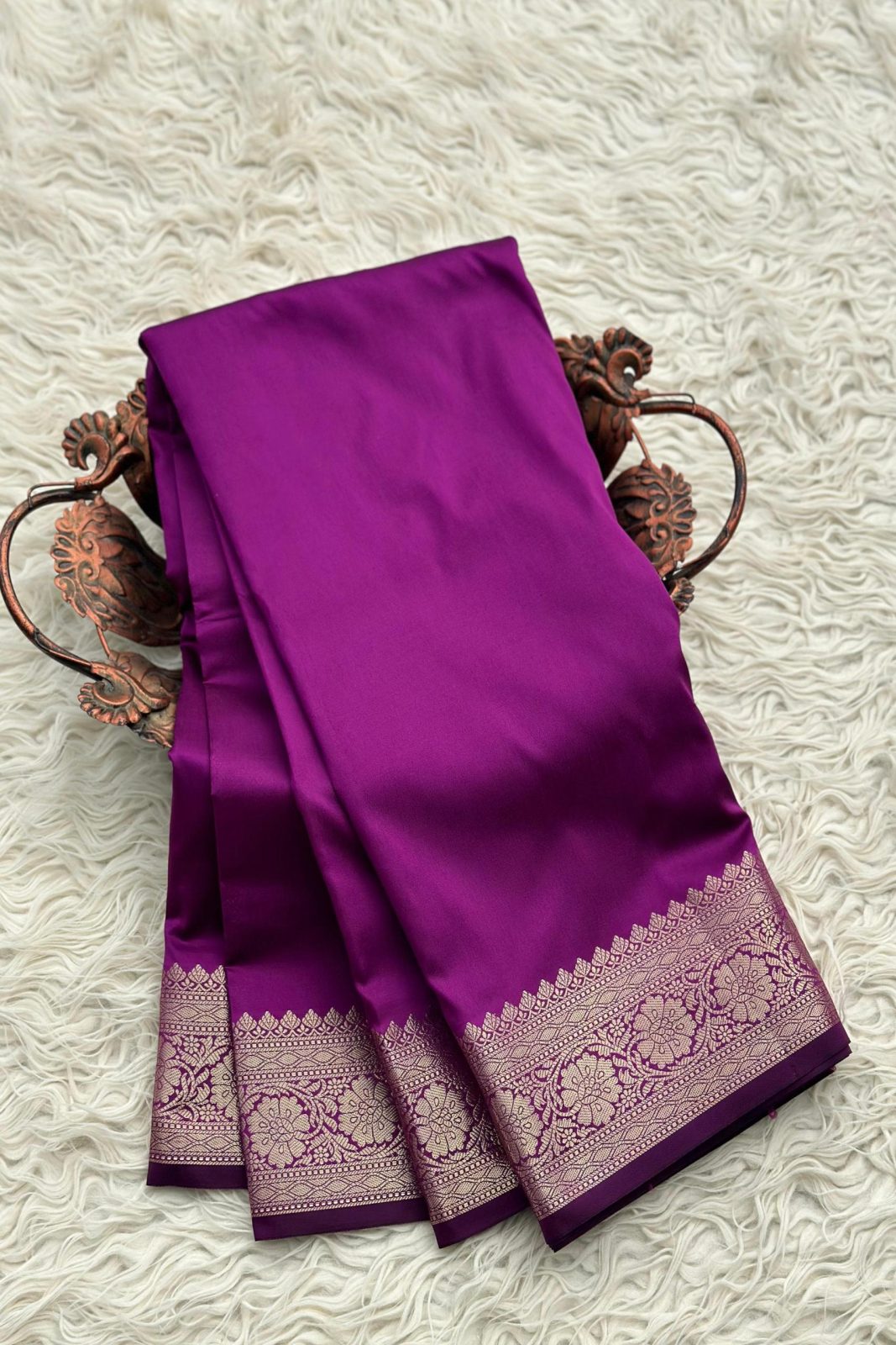 Banarasi Soft Semi Katan Silk Saree - Purple image