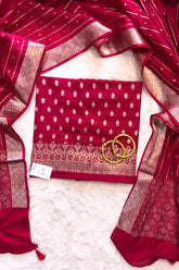 Arakth Wine Banarasi Zariwork in Pure Chiniya Silk Unstitched Salwar Suit