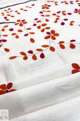 Alpona - Hand Painted Mul Cotton Saree - Off White