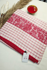 Dhonkhali Red and White Pure Cotton Check