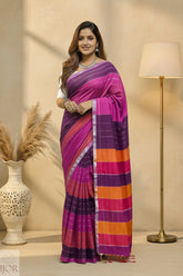 Gulabi Pure Linen Cotton Saree