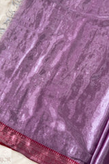 Lavender Cotton Tissue Saree with Naksha Border