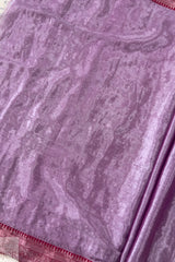 Lavender Cotton Tissue Saree with Naksha Border