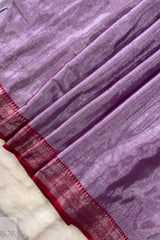 Lavender Cotton Tissue Saree with Naksha Border