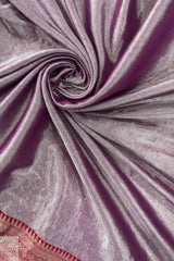 Lavender Cotton Tissue Saree with Naksha Border