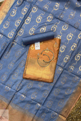 Ombre Blue Banarasi Chiniya Silk Unstitched Salwar Suit