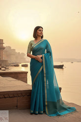 Samudra Pure Kota Silk Blue Color