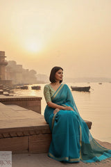 Samudra Pure Kota Silk Blue Color