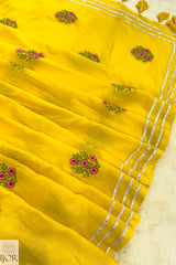 Surajmukhi Pure Mulmul Cotton with Embriodary Yellow