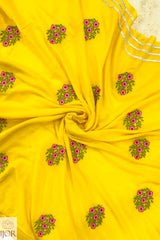 Surajmukhi Pure Mulmul Cotton with Embriodary Yellow