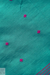 Teal Green Pure Mul Cotton Saree