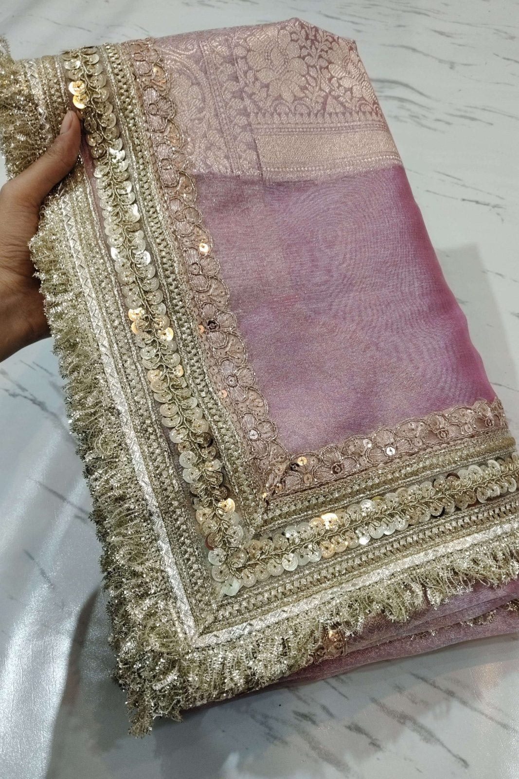 Banarasi Glass Tissue Silk Saree image 3