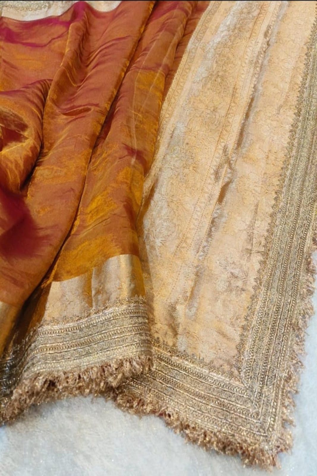 Banarasi Glass Tissue Silk Saree Rustic Gold image 4