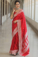 Banarasi Soft Pure Mashru Silk Saree image 4