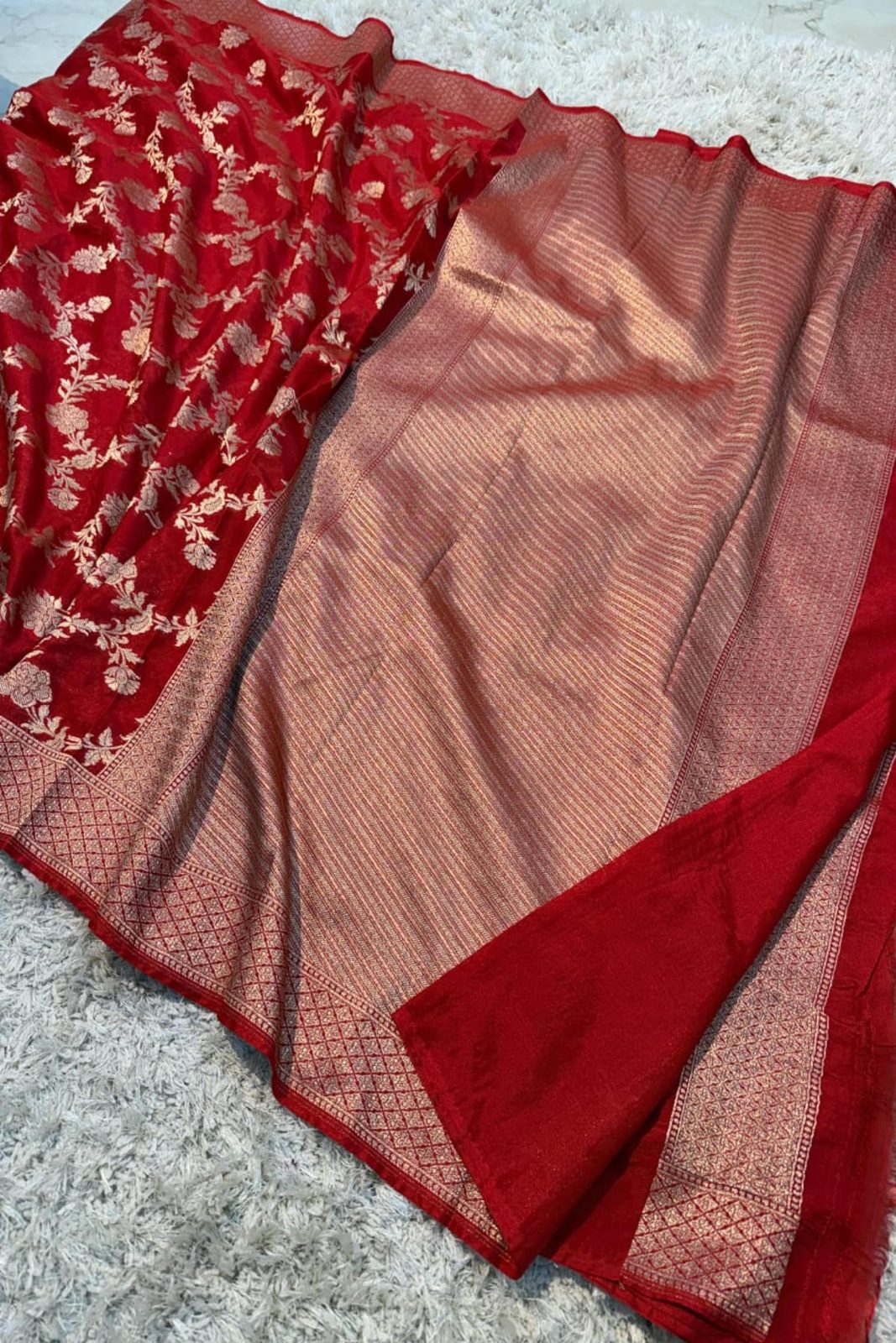 Banarasi Soft Khaddi Crepe Georgette Silk Saree image 9