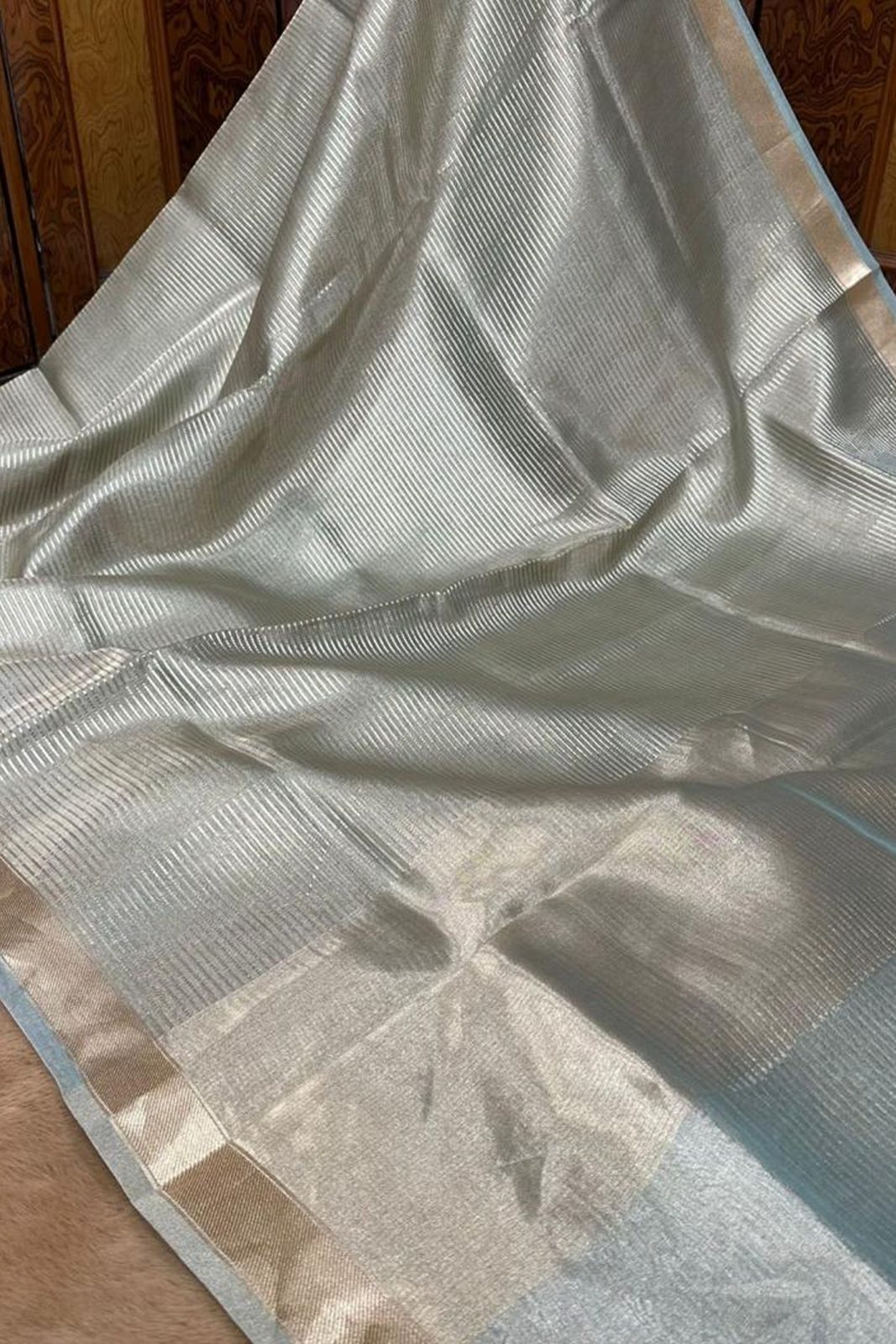 Pure Tissue Silk Zari line Border image 7