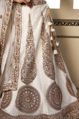 Ivory Sequin Golden Petals Lehenga image 2