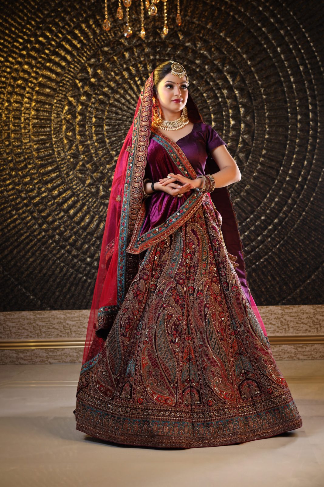 Wine Purple Sequin Lehenga image 0