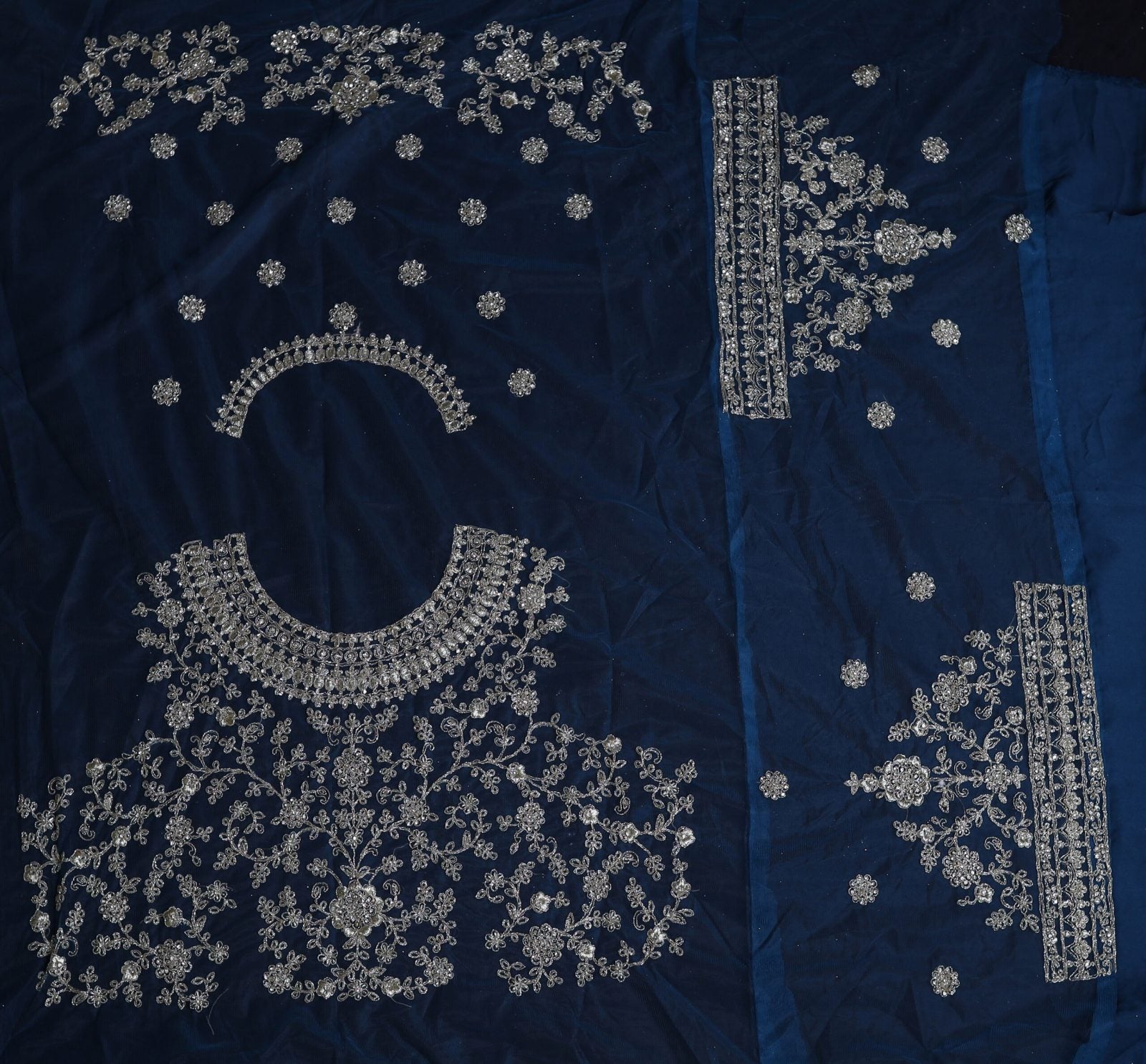 Teal Blue Sequin  Lehenga image 5