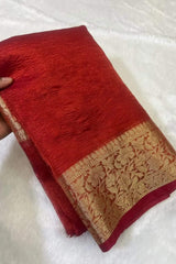 Banarasi soft Crushed Silk Saree image 3