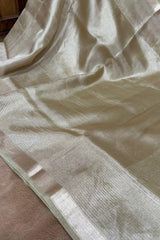 Pure Tissue Silk Zari line Border image 0