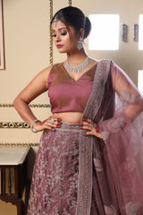 Mauve Sequin Lehenga image 1