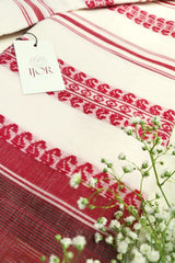 Dhonkhali Red and White Pure Cotton