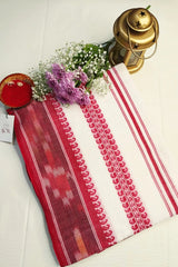 Dhonkhali Red and White Pure Cotton