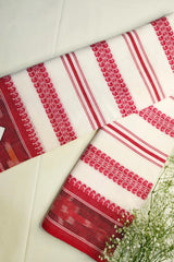 Dhonkhali Red and White Pure Cotton