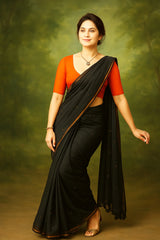 Nisha Swarna - Pure Mulmul Cotton Black