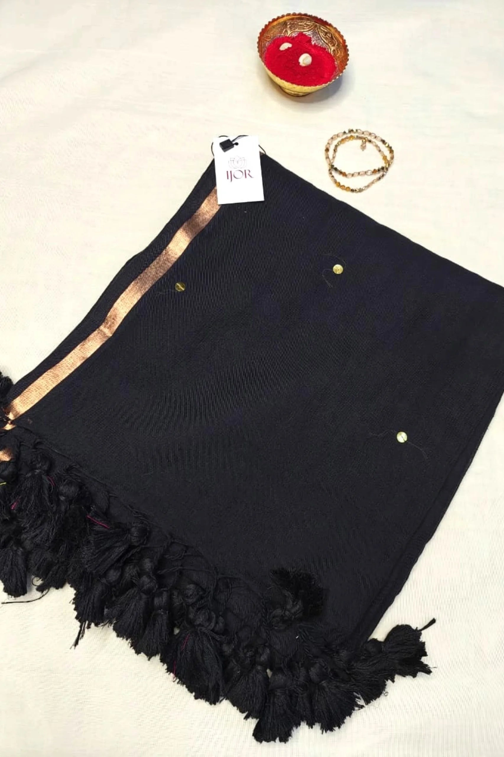 Nisha Swarna - Pure Mulmul Cotton Black