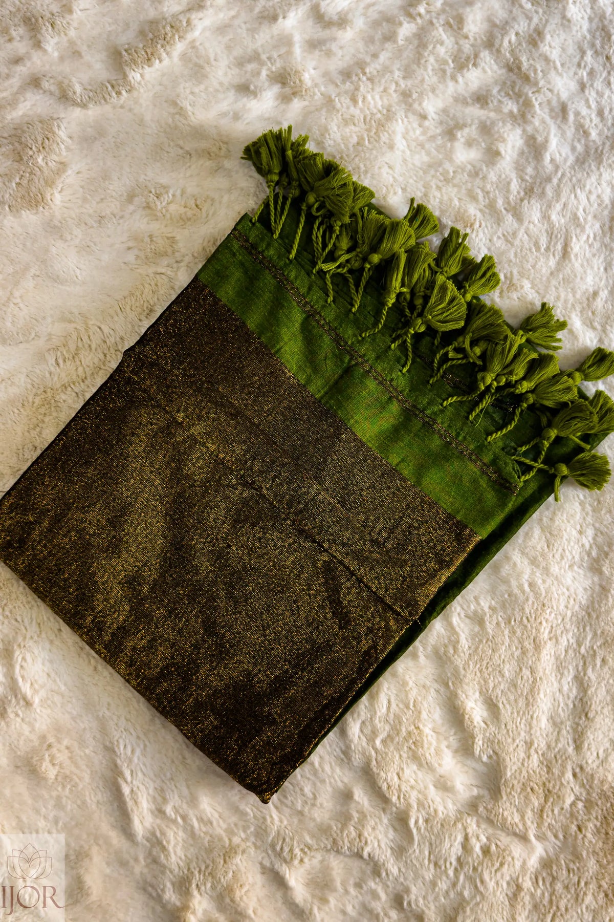 Golden Olive Pure Maslite Cotton Saree