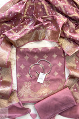 Gulabi Banarasi Chiniya Silk with Bandhej Dupatta Unstitched Salwar Suit