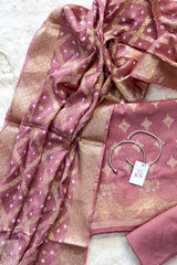 Gulabi Banarasi Chiniya Silk with Bandhej Dupatta Unstitched Salwar Suit