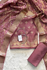 Gulabi Banarasi Chiniya Silk with Bandhej Dupatta Unstitched Salwar Suit