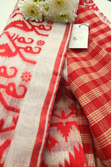 Padma - Red and White Pure Jamdani
