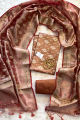 Kesar Pure Tissue Silk with Gold Zari Unstitched Suit