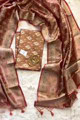 Kesar Pure Tissue Silk with Gold Zari Unstitched Suit