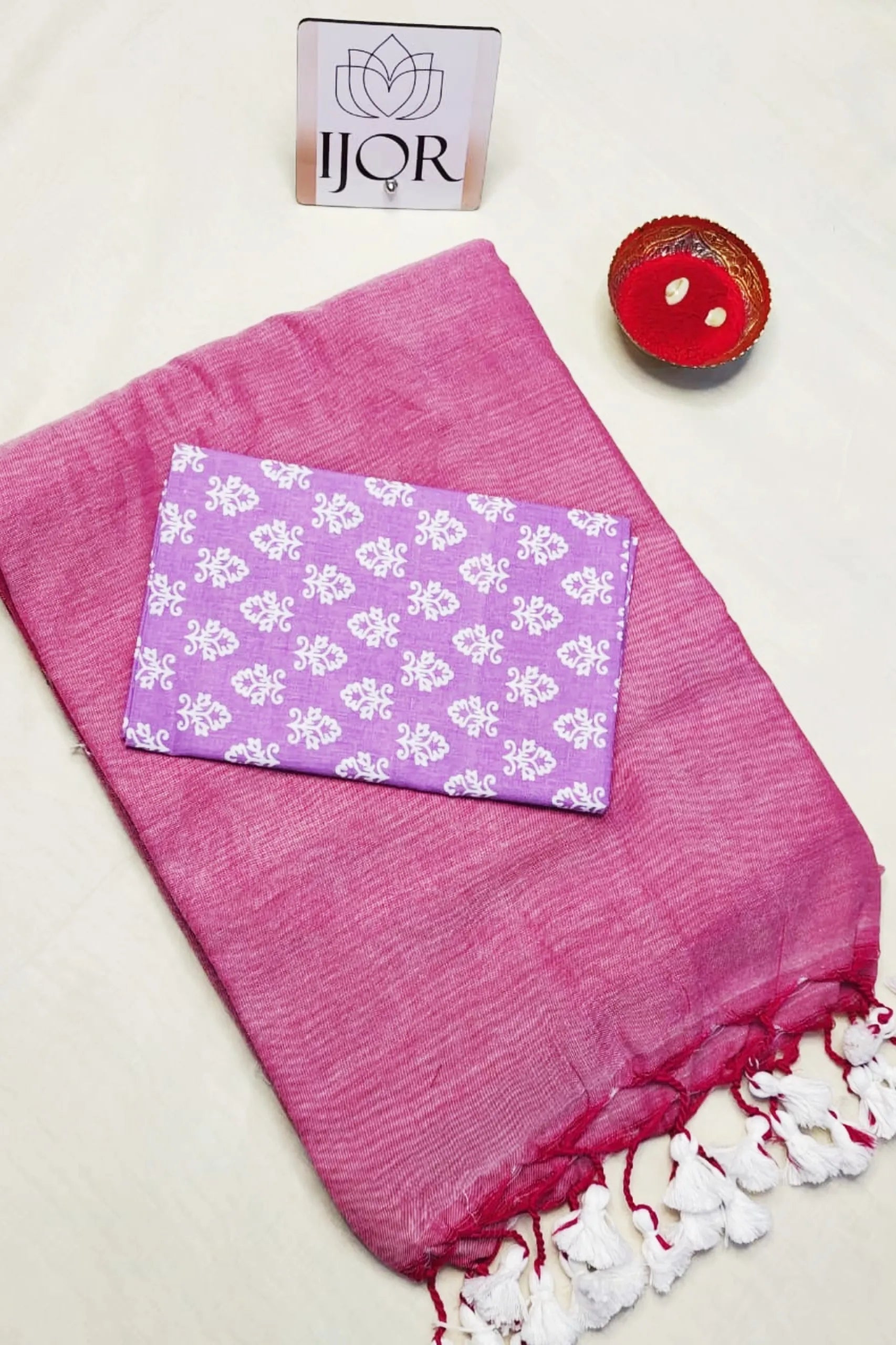 Mauve Melody - Pure Khadi Cotton with Kalamkari Blouse