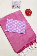 Mauve Melody - Pure Khadi Cotton with Kalamkari Blouse