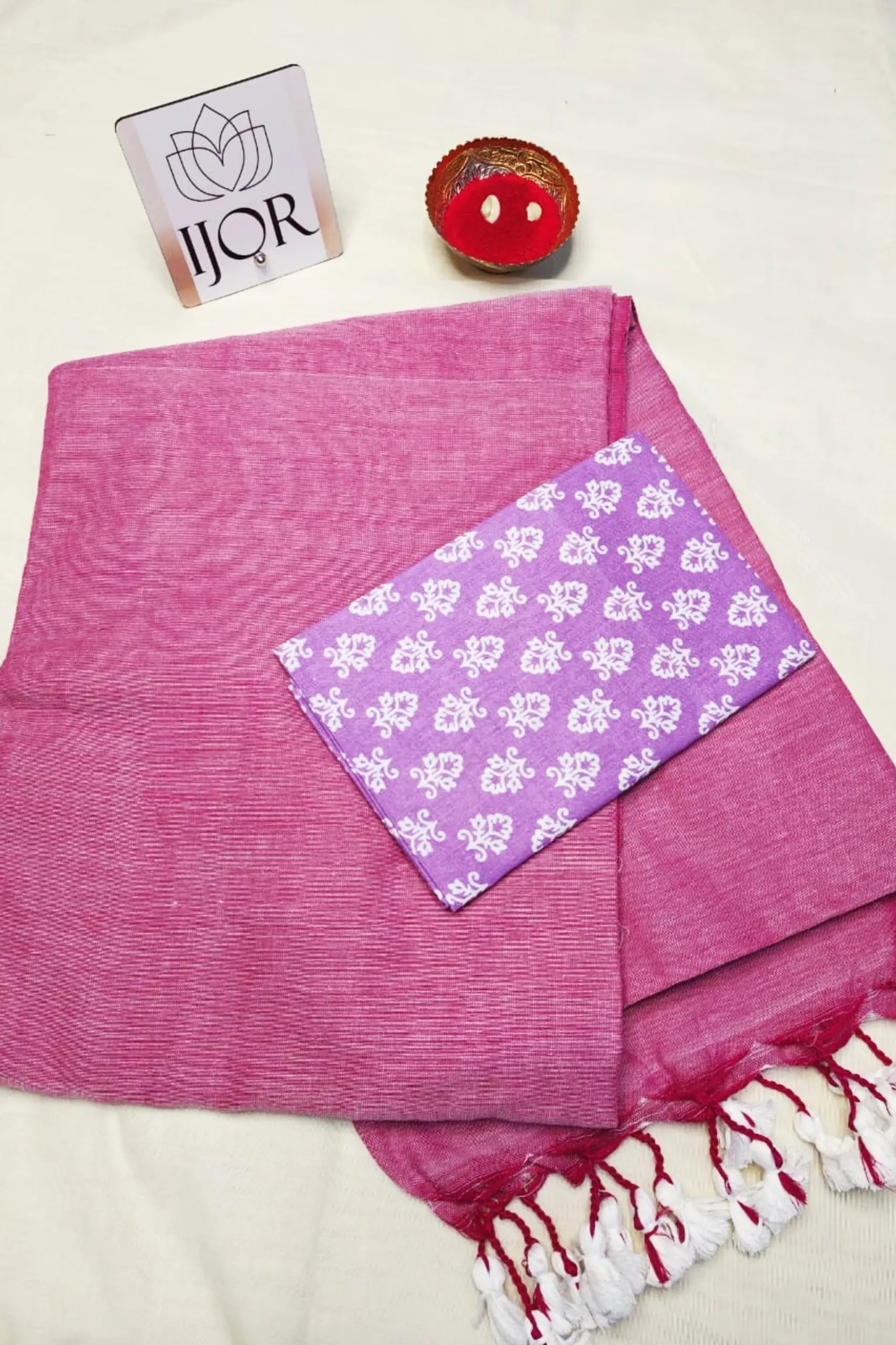 Mauve Melody - Pure Khadi Cotton with Kalamkari Blouse