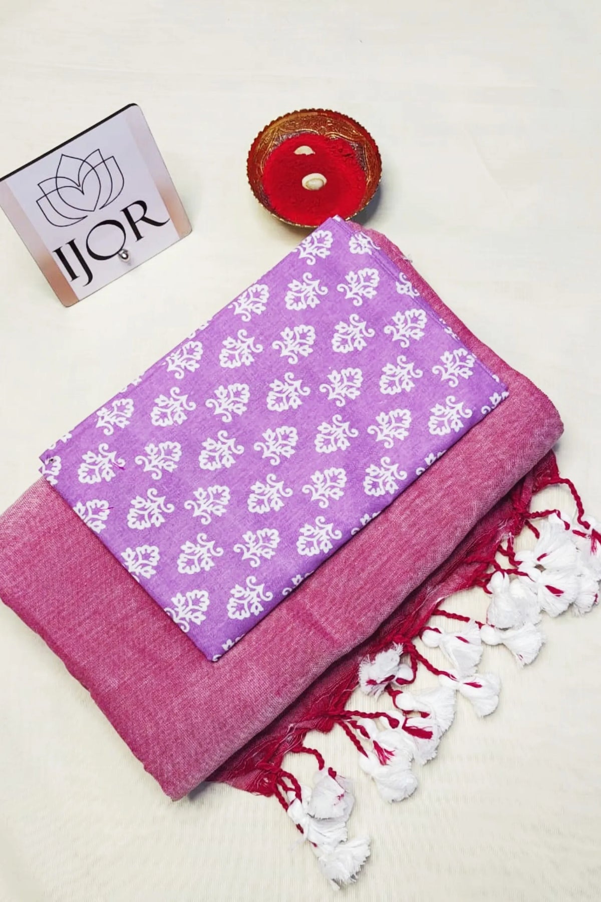 Mauve Melody - Pure Khadi Cotton with Kalamkari Blouse