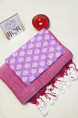 Mauve Melody - Pure Khadi Cotton with Kalamkari Blouse