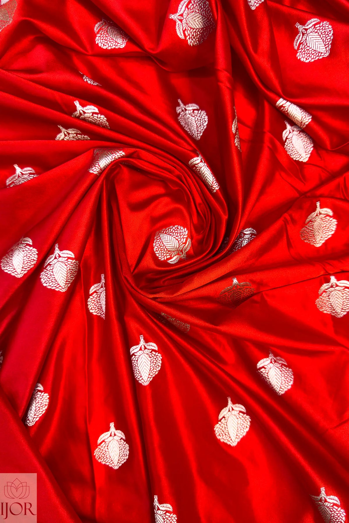 Crimson Red Mashru Silk Saree