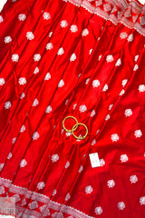 Crimson Red Mashru Silk Saree