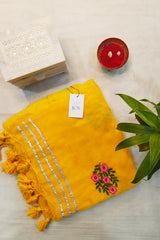 Surajmukhi Pure Mulmul Cotton with Embriodary Yellow