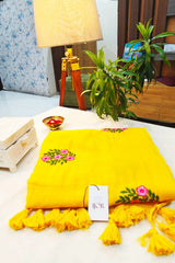 Surajmukhi Pure Mulmul Cotton with Embriodary Yellow
