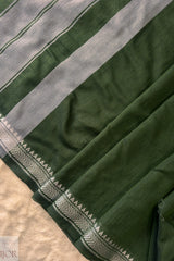 Prathama  Pure Cotton Green Saree | Cotton Saree IJOR