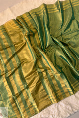Rajasi Panna Green Golden Zari Pure Tissue Cotton Saree | Cotton Saree IJOR