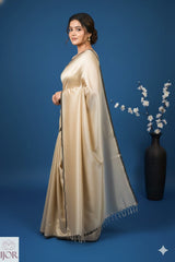 Sandalwood Glow Raga Tissue Saree